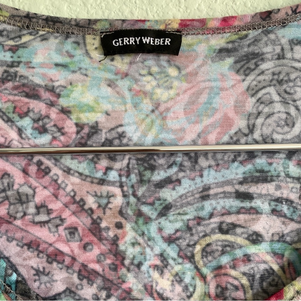 GERRY WEBER y2k vibes floral paisley beaded bejeweled tee shirt t-shirt top - Picture 4 of 8